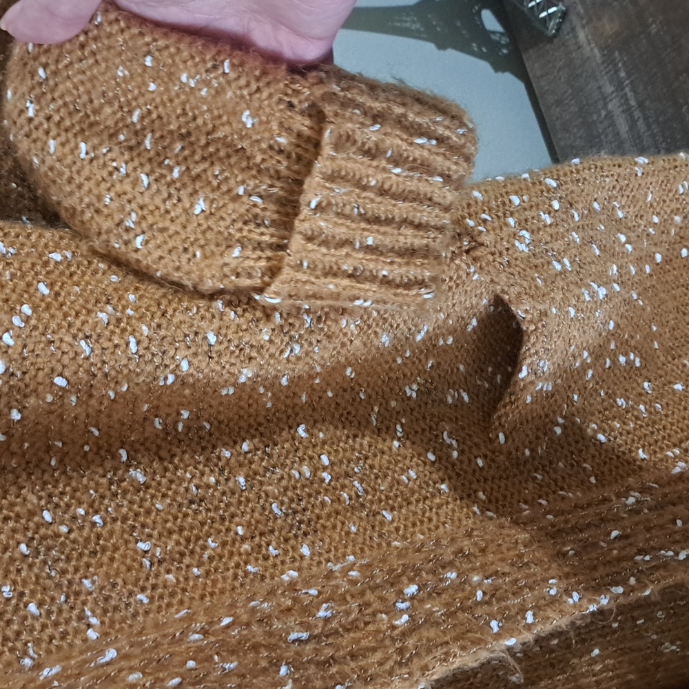 Euc Women's Golden Brown Confetti Knit Sweater - Picture 4 of 8